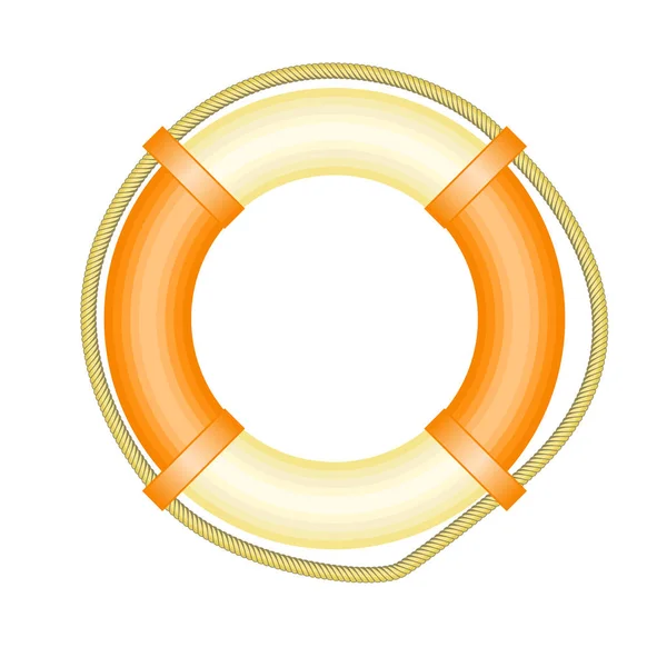 Rettungsboje mit Seil - Symbol für Rettungs- und Hilfekonzept — Stockvektor