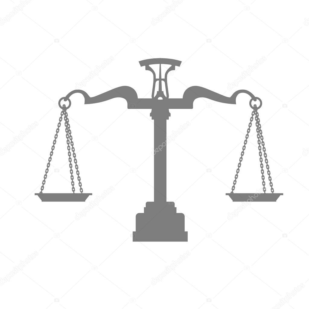 Silhouette of Scales of Justice, balance - symbol of legal syste