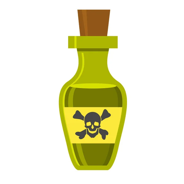 Weinflasche mit Gift und Totenkopf auf Etikett — Stockvektor