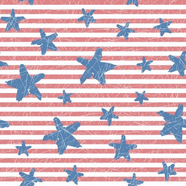 Stars and stripes seamless modeli kaşıdı. Vektör.