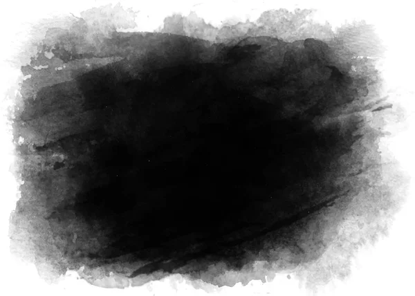 透明なエッジを持つ黒い水平水彩背景 ベクトル — ストックベクタ