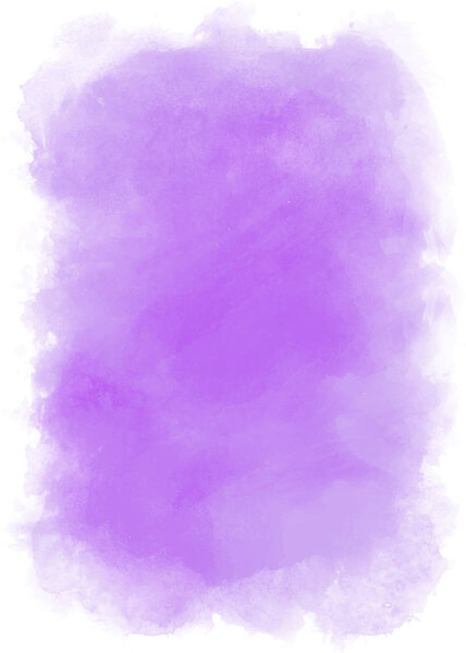 Lavender vertical watercolor backdrop with transparent edges. Vector.