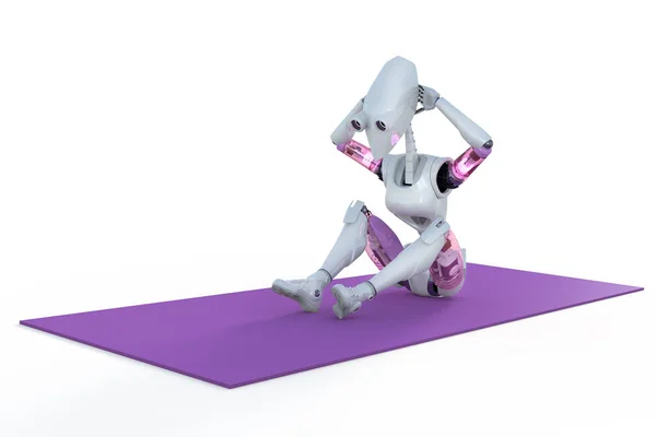 Roboter macht Sit-ups — Stockfoto