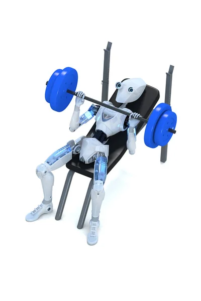 벤치 프레스를 하는 로봇 — 스톡 사진