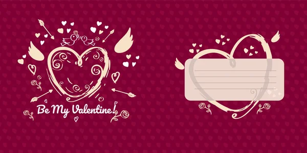Projeto Cartão Saudação Para Dia Dos Namorados Versão Vermelha Dupla — Vetor de Stock
