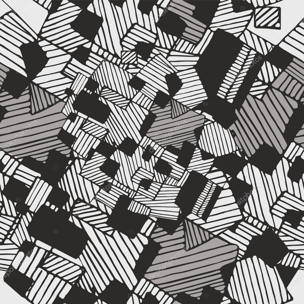 Vector seamless flat abstract geometric pattern