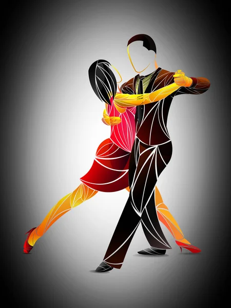 Des gens stylisés dansant vecteur. Couple dansant - Isolé . — Image vectorielle