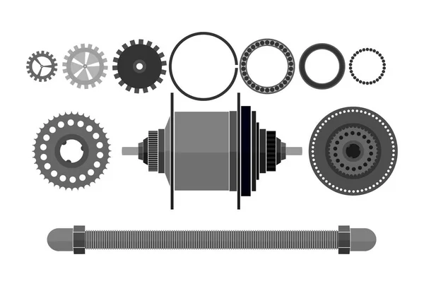 Détail vélo freehub vecteur — Image vectorielle