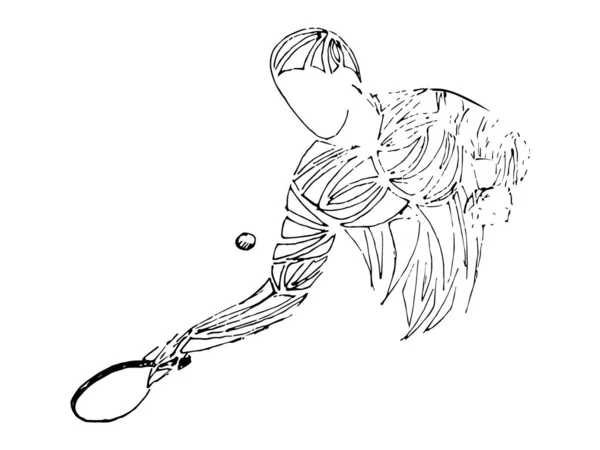 Гравець настільний теніс, пінг-понг, настільний теніс — стоковий вектор