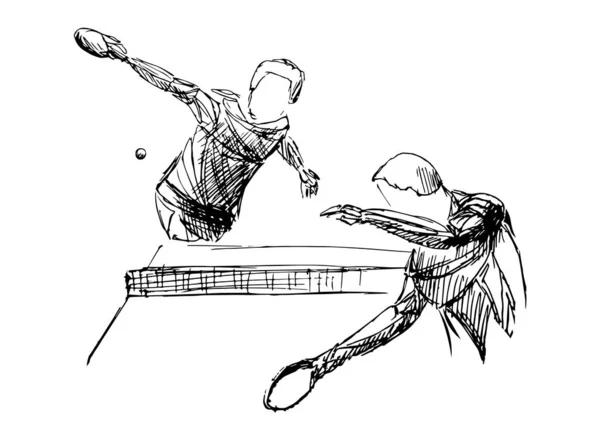 Jugador de tenis de mesa, ping pong, tenis de mesa — Vector de stock