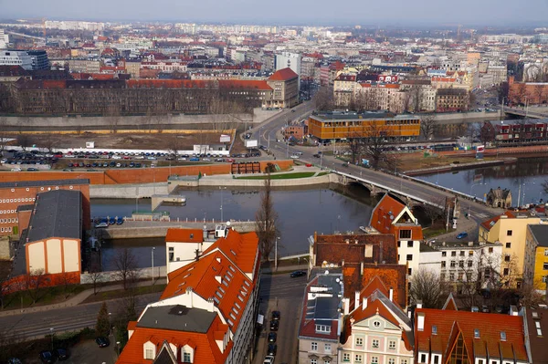 Panorama Wroclaw Vista Del Río Odra — Foto de Stock