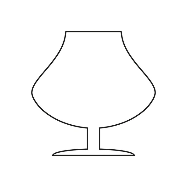 Cognac glas lijn pictogram — Stockvector