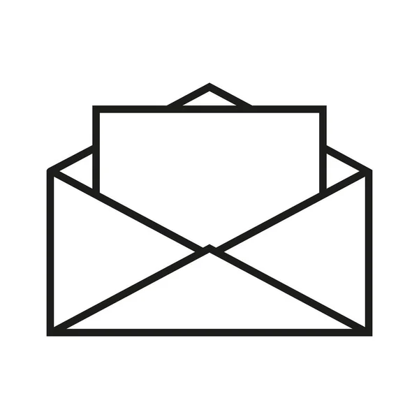 Envelope branco com ícone de letra — Vetor de Stock