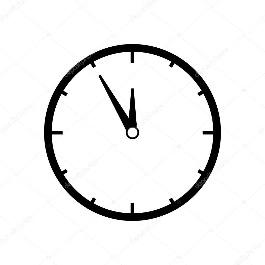 Clock of black icon on white backdround
