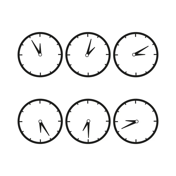 Relojes con diferencia icono de tiempo — Vector de stock