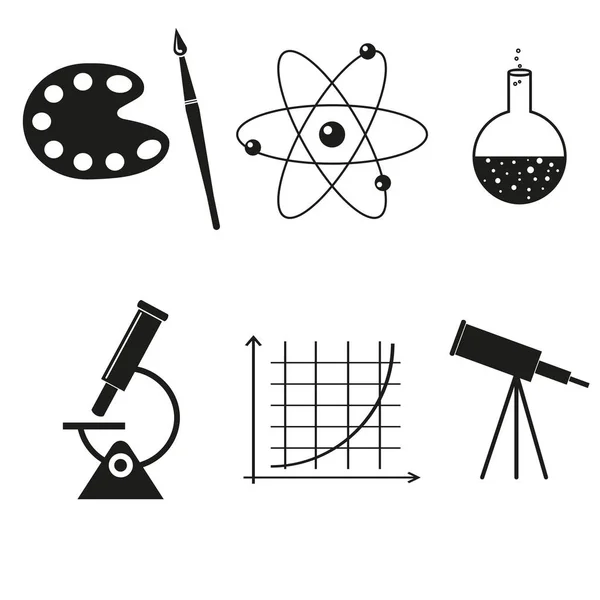 Icone del set scientifico — Vettoriale Stock