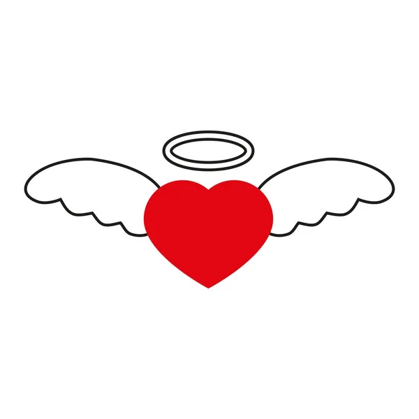 Heart with wings icon — Stock Vector