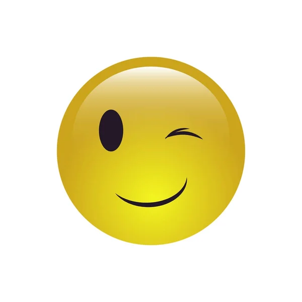 Occhiolino icona sorriso — Vettoriale Stock