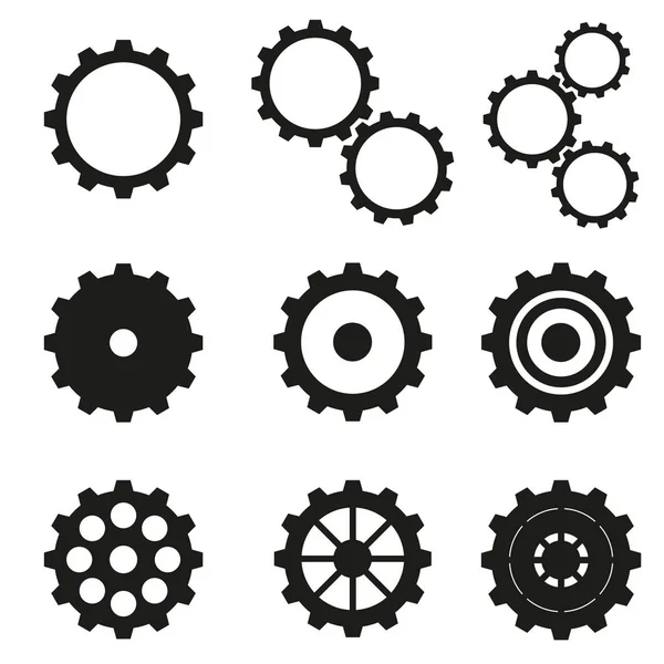 Cogwheels conjunto ícones — Vetor de Stock