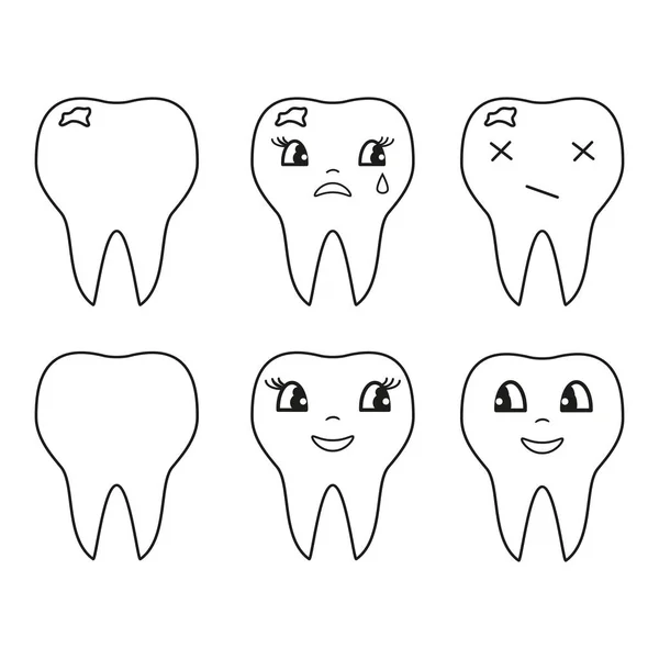 Jeu de dents icônes — Image vectorielle