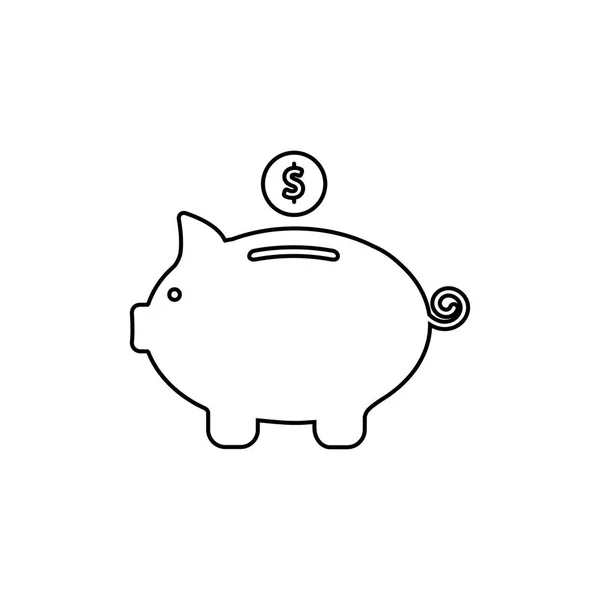 Piggy bank fehér ikonok — Stock Vector