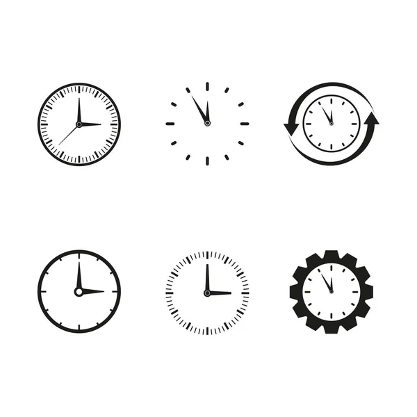 Relógio de tempo de trabalho definir ícones —  Vetores de Stock
