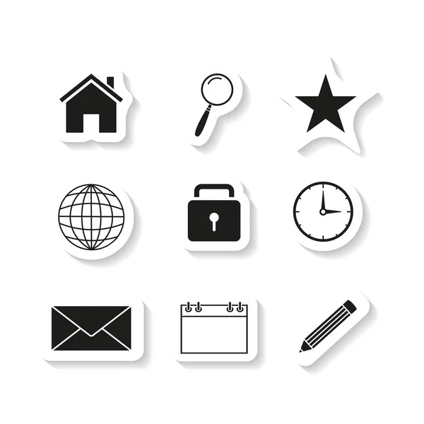 İletişim etiket Icons set — Stok Vektör