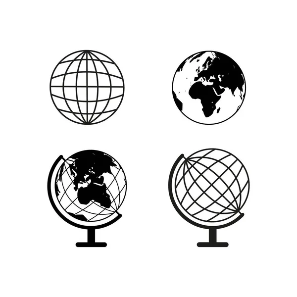 Globes de la Terre ensemble icônes — Image vectorielle