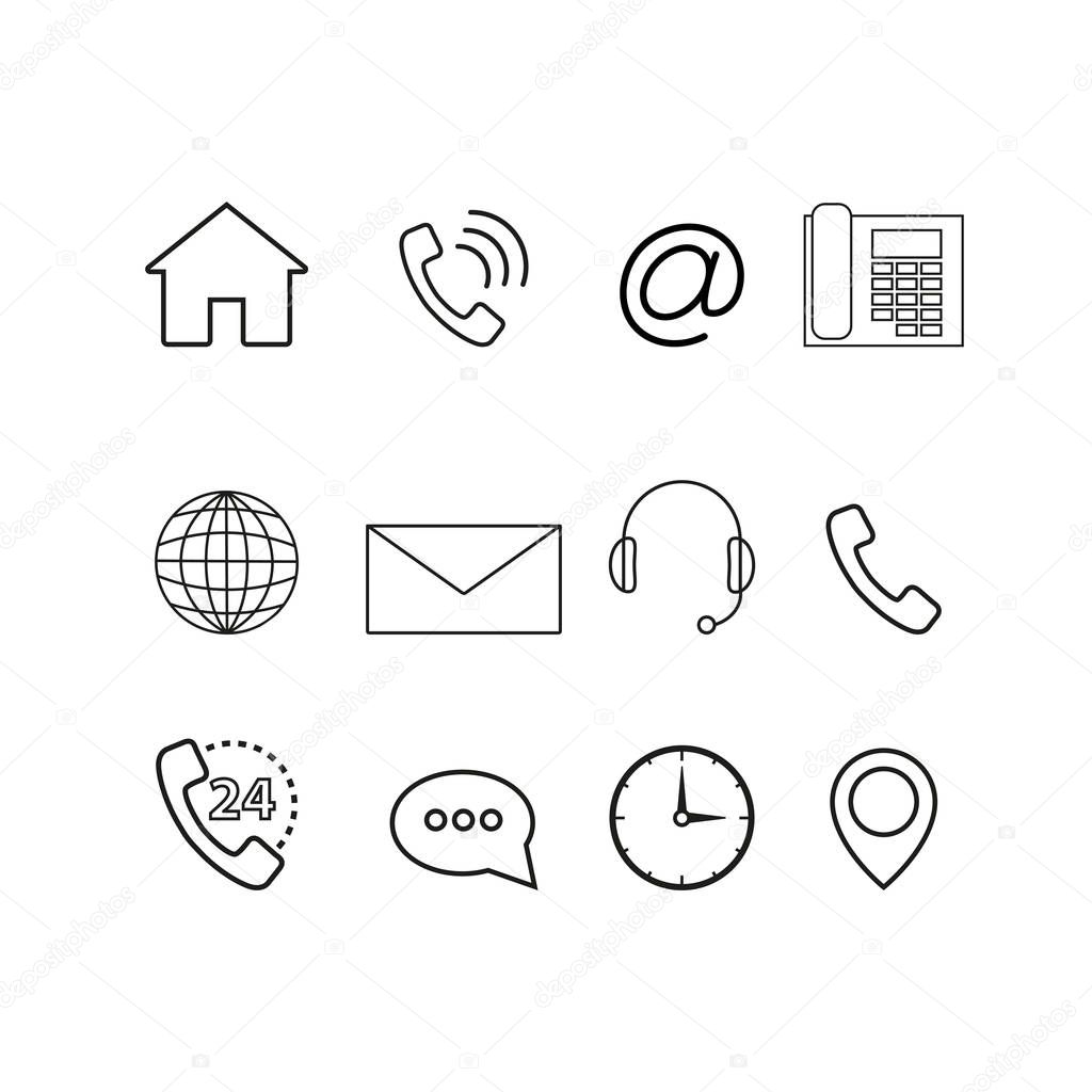 Contact us icons set