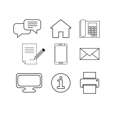 Kişiler çevrimiçi mesajı Icons set