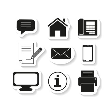 Etiket kişiler mesajı Icons set