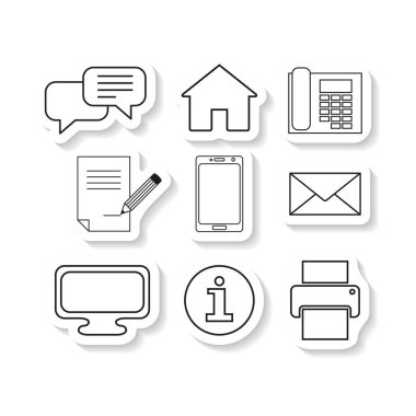 Kişiler mesaj etiket Icons set