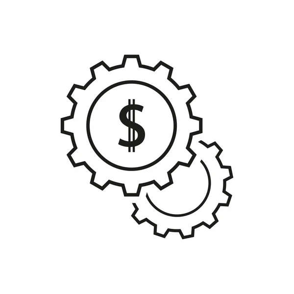 Conjunto de ícones dolar cogwheels —  Vetores de Stock