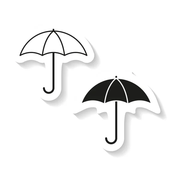 Conjunto de paraguas icono de la etiqueta — Archivo Imágenes Vectoriales