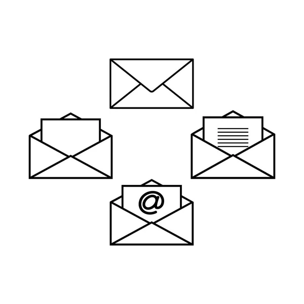 Conjunto de ícones Envelopes — Vetor de Stock