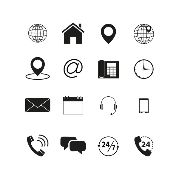 Conjunto de iconos de contacto — Archivo Imágenes Vectoriales