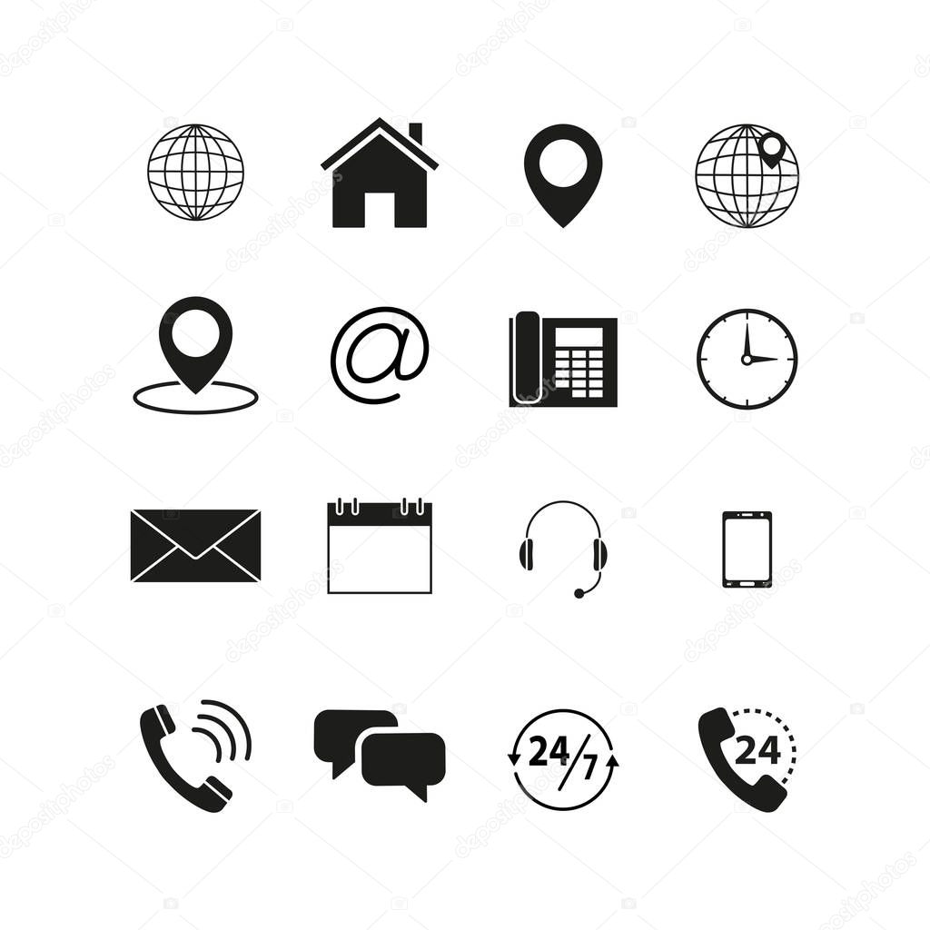 Set of contact us icons