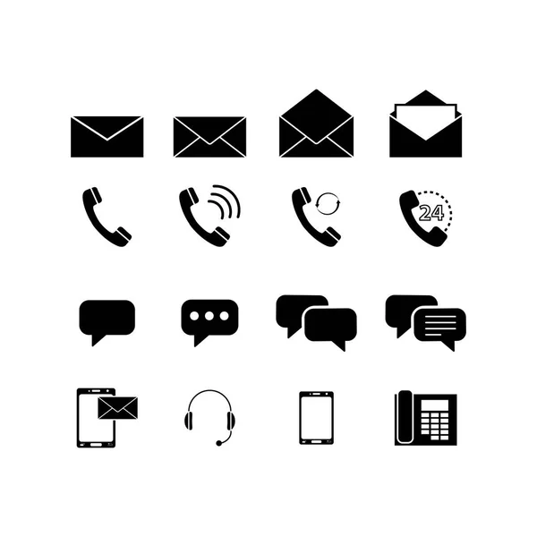 Définir les icônes des enveloppes de contacts — Image vectorielle