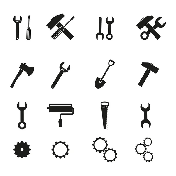 Set of tools black icons — Stock Vector