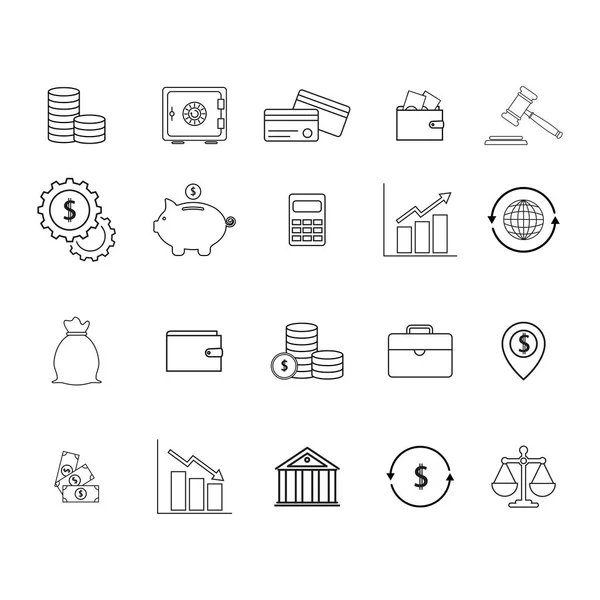 Online Finans Para Icons set