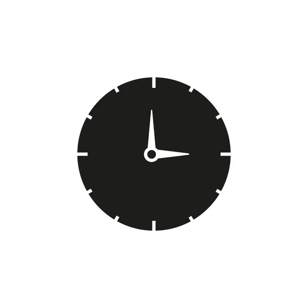 Munka idő fekete óra ikon — Stock Vector
