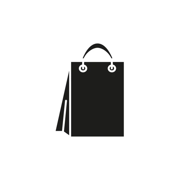 Bolsa para ícone de compras preto — Vetor de Stock