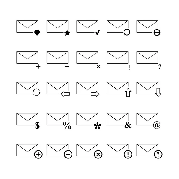 Satz von Umschlägen Symbole E-Mail — Stockvektor