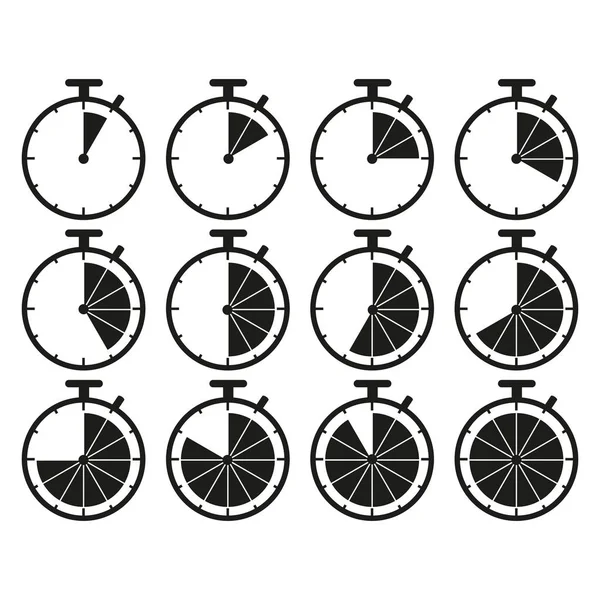 Conjunto de ícones de tempo de cronômetro — Vetor de Stock