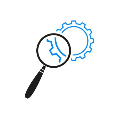 Lupe simgeleri ile cogwheels