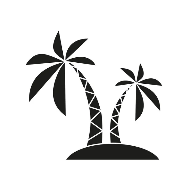 Palmera icono negro — Vector de stock