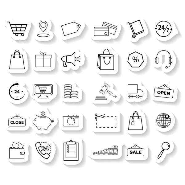 Set shopping sticker icons — Stock Vector