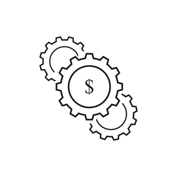 Conjunto de ícones de cogwheels dólar — Vetor de Stock