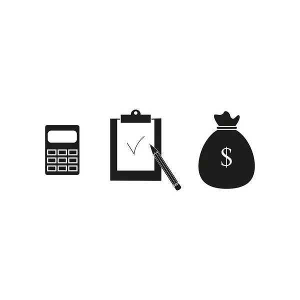 Orçamento de ícones de dinheiro — Vetor de Stock