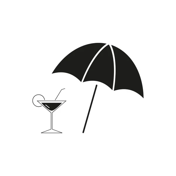 Wakacje umbrellar koktajl ikony — Wektor stockowy